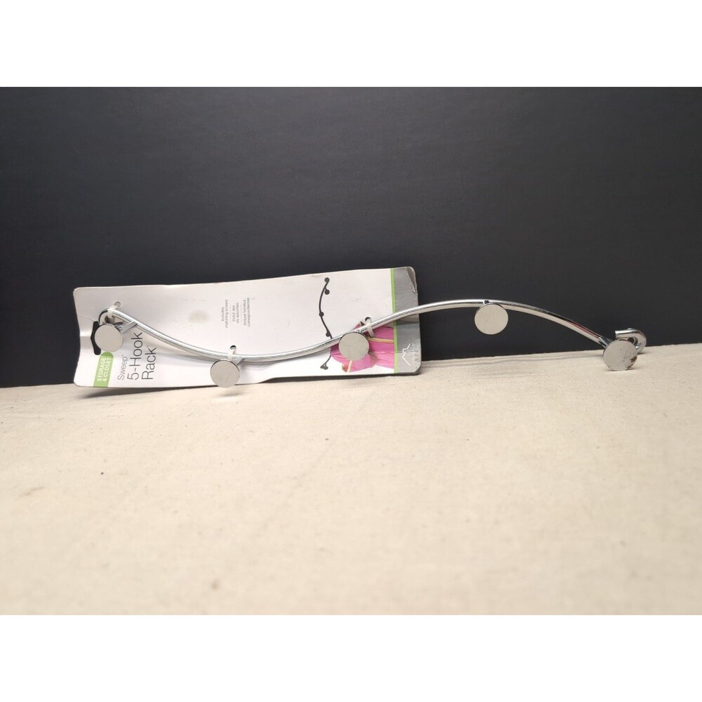 Satin Nickel Wall Mount 5 Hook Rack **Spot On Last Hook** Great For Closet